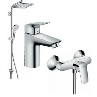 Изображение Набор смесителей для ванны Hansgrohe Eco Logis 100 (71104+7140+26651400), хром (20200001)