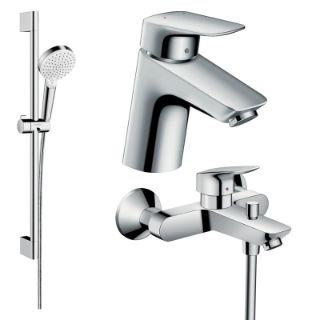 Изображение Набор смесителей для ванны Hansgrohe EcoSmart Logis 100 (71078+7140+26534400), хром (20200009)