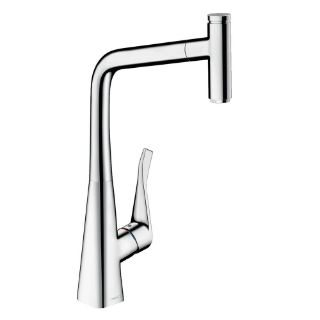 Изображение Смеситель для кухни Hansgrohe Metris Select 320 с выдвижным душем, хром (14884000)