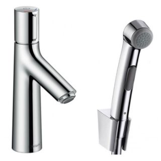 Изображение Смеситель для умывальника Hansgrohe Talis Select S 100 со сливным клапаном и гигиеническим гарнитуром, хром (72291000)