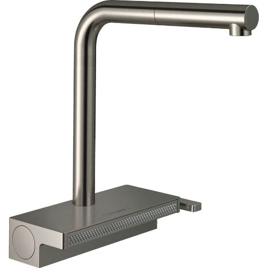 Изображение Смеситель кухонный Hansgrohe Aguno Select 250 2jet с вытяжным изливом Sbox, стальной (73830800)