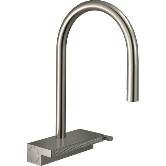 Изображение Смеситель кухонный Hansgrohe Aguno Select 170 3jet с вытяжным изливом Sbox, стальной (73831800)