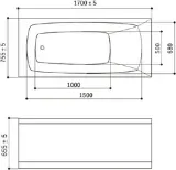 Изображение Ванна акрилова WGTRialto LIDO 170x75х66 см