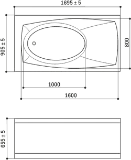 Изображение Ванна акрилова WGTRialto TIVOLI 170x90х66 см