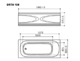 Изображение Ванна акрилова WGTRialto ORTA 150х70х58 см