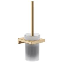 Изображение Щетка для унитаза Hansgrohe AddStoris подвесная, Brushed Bronze/стекло (41752140)