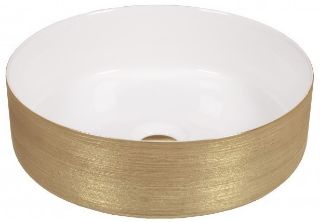 Зображення Умивальник Dune Lavabo Heller White & Gold 36*36*12 золотий 