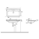 Изображение Умивальник підвісний Kerasan Waldorf  100x55  білий/хром 4142 K1