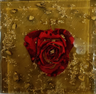 Изображение Плитка декор Archeo.RO5/RS-Pep.gold-gold 10*10 квіти троянда червона золота