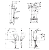 Picture of Набір змішувачів Hansgrohe LOGIS LOOP для ванни, умивальник 100 + кухня