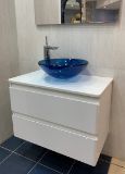 Picture of Тумба Сорренто 80-А зі стільницею біла + умивальник Dune Bowl Azzurro 42x42 синій