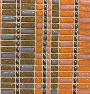 Изображение Плитка мозаика Natucer.Dec Centro Tesela Brun 20*20 коричнева оранжевая