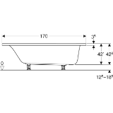 Picture of Ванна акрилова Geberit Selnova 170*75 + ножки 