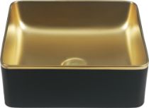 Зображення Умивальник Dune LAVABO SAVANNAH BLACK&GOLD 36.5*36.5 чорний золотий