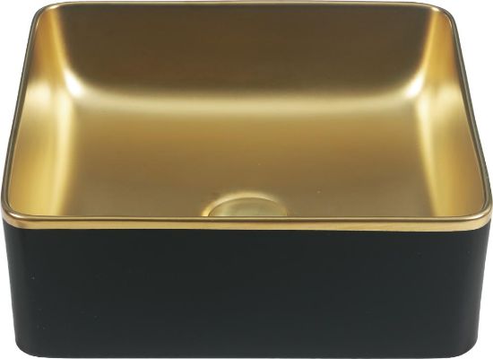 Picture of Умивальник Dune LAVABO SAVANNAH BLACK&GOLD 36.5*36.5 чорний золотий