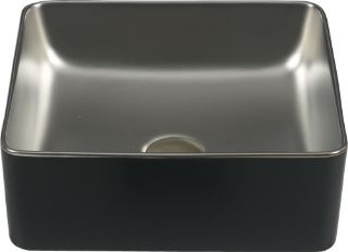 Изображение Умивальник Dune LAVABO SAVANNAH BLACK&SILVER 36.5*36.5 білий срібний