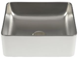 Зображення Умивальник Dune LAVABO SAVANNAH WHITE&SILVER 36.5*36.5 білий срібний