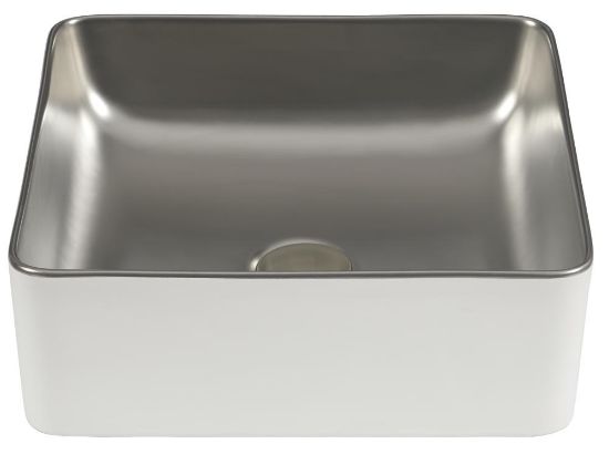 Picture of Умивальник Dune LAVABO SAVANNAH WHITE&SILVER 36.5*36.5 білий срібний