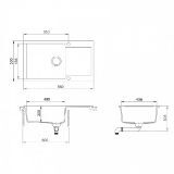 Изображение Кухонная мойка AqvaSanita Tesa SQT 104-710 Alba 860*500