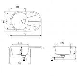 Picture of Кухонна мийка AqvaSanita Clarus SR101AW 601  Black Metallic 500*780