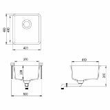 Изображение Кухонна мийка AqvaSanita Arca SQA 101 Silica 111 460*420