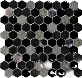 Зображення Мозаїка Mosavit Hexagono Negro 30.2*30.5