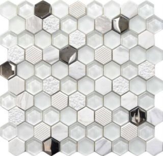 Зображення Мозаїка Mosavit Hexa Mosa White 30*31.5