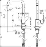 Изображение Змішувач для кухні Hansgrohe Focus  31820000