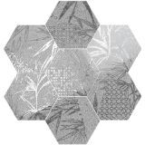 Изображение Плитка Декор 188602 Magnet Tropic Silver 15×17 cm. сіра PVD срібна сатинована на стіни