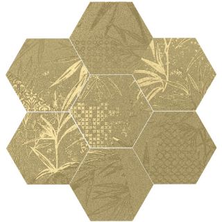Изображение Плитка Декор 188604 Magnet Tropic Gold 15×17 cm золото PVD золота сатинована на стіни