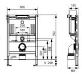 Picture of Інсталяція для інітазу TECEprofil Модуль із бачком Uni 750, монтажна висота 750 мм