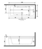 Изображение Ванна Blanque 1810 V1617 180*100 з гідромасажем STD  золото Treesse