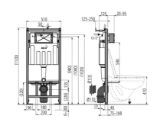 Изображение Інсталяції Alcaplast AM101/1120 з хромованою круглою кнопкою M671 та прокладкою M91