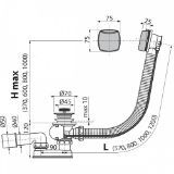 Picture of Alcaplast. Сифон для ванни автомат комплект 57cm (A55K)