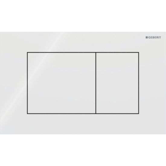 Изображение Geberit 115.629.SI.1 Клавіша змиву  Sigma40 Square, скло, біла