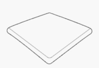 Изображение Плитка Gres Aragon Сходи кутові Urban Blanco Rounded 33*33 біла